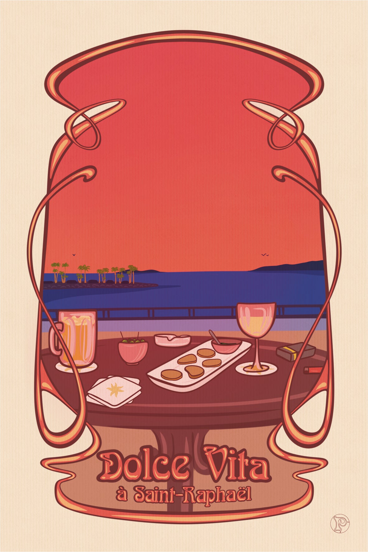 Carte illustrée Dolce Vita à Saint-Raphaël