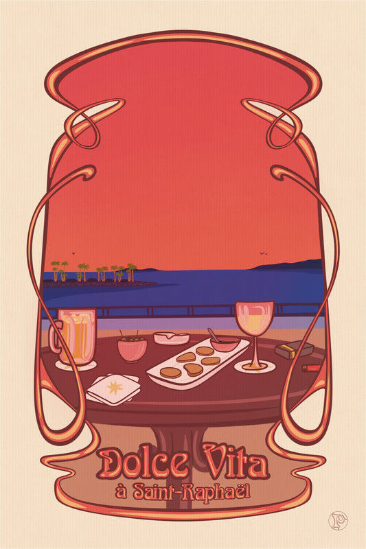 Carte illustrée Dolce Vita à Saint-Raphaël